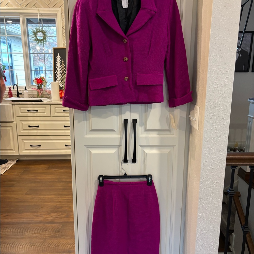 Vibrant Purple Skirt Suit Set